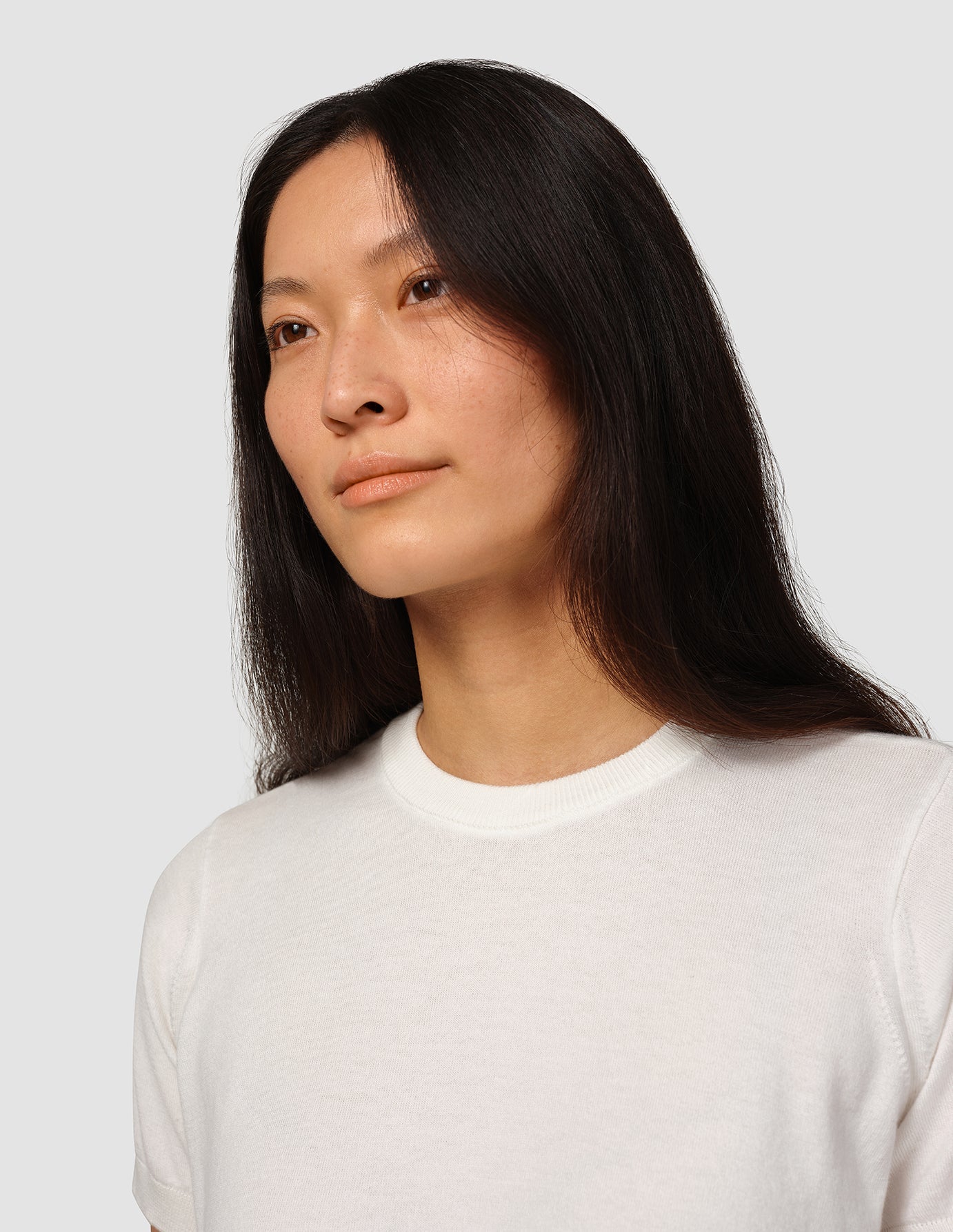 Fine Knit T-shirt Off White